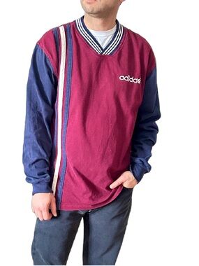 Vintage 90s adidas Made in Canada Long Sleeve Shirt 100% Cotton Men’s M